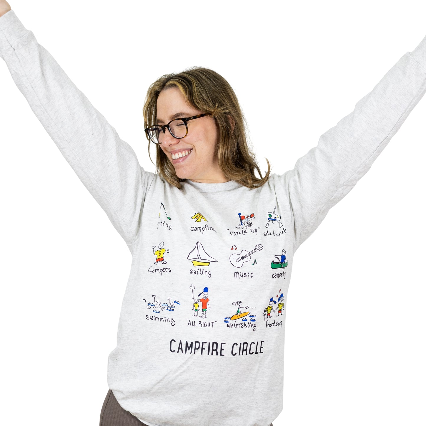 Retro Grey Long Sleeve T-Shirt