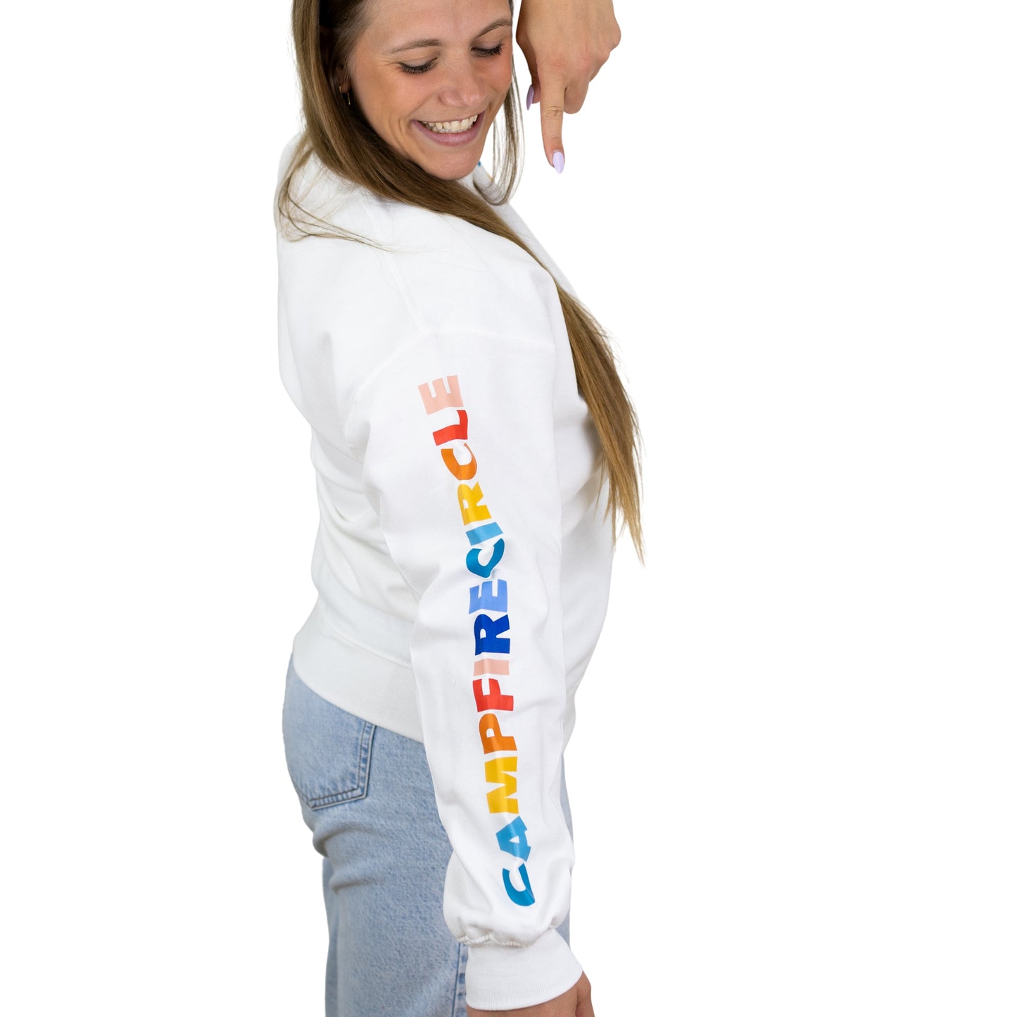 Campfire Circle Logo White Crewneck