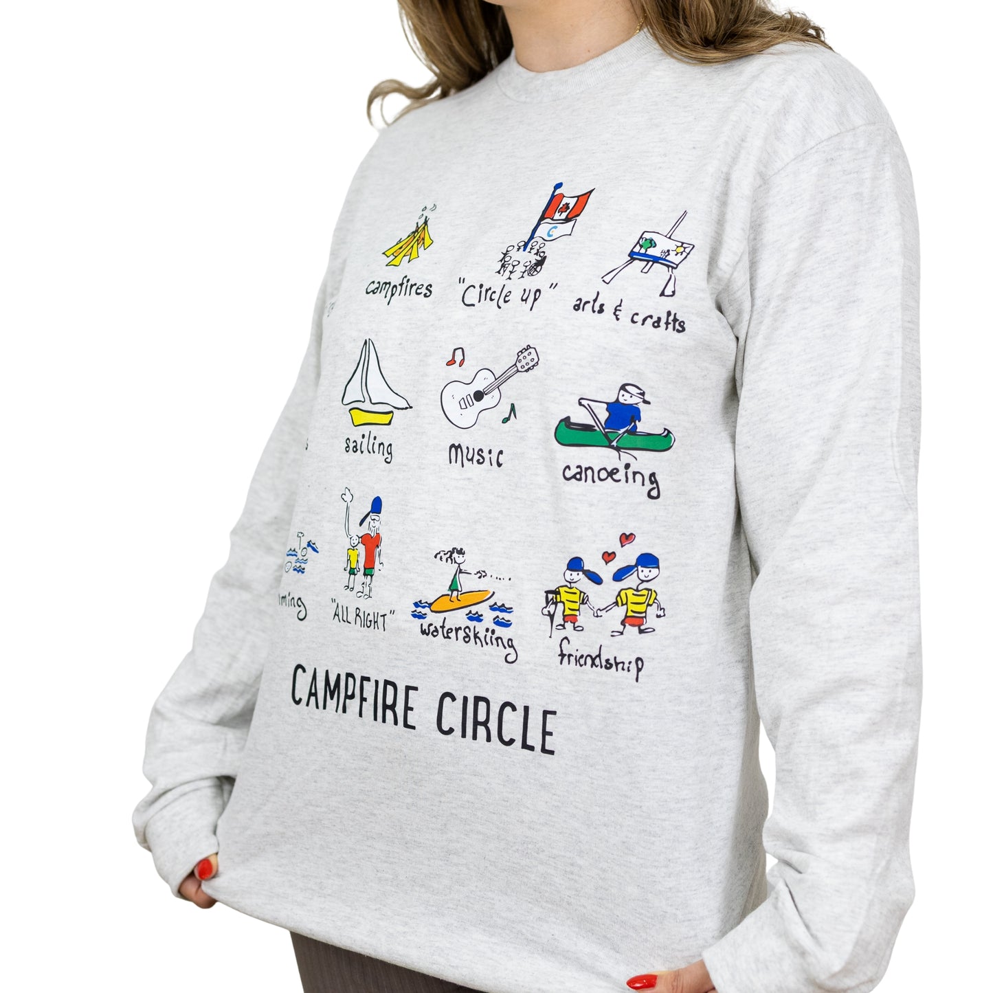 Retro Grey Long Sleeve T-Shirt