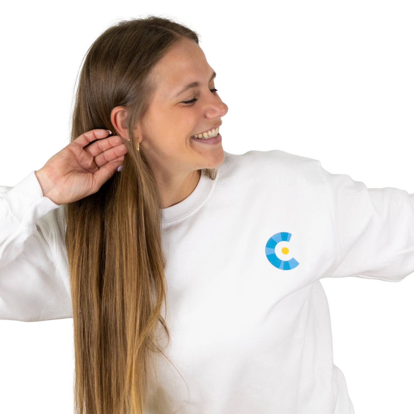 Campfire Circle Logo White Crewneck