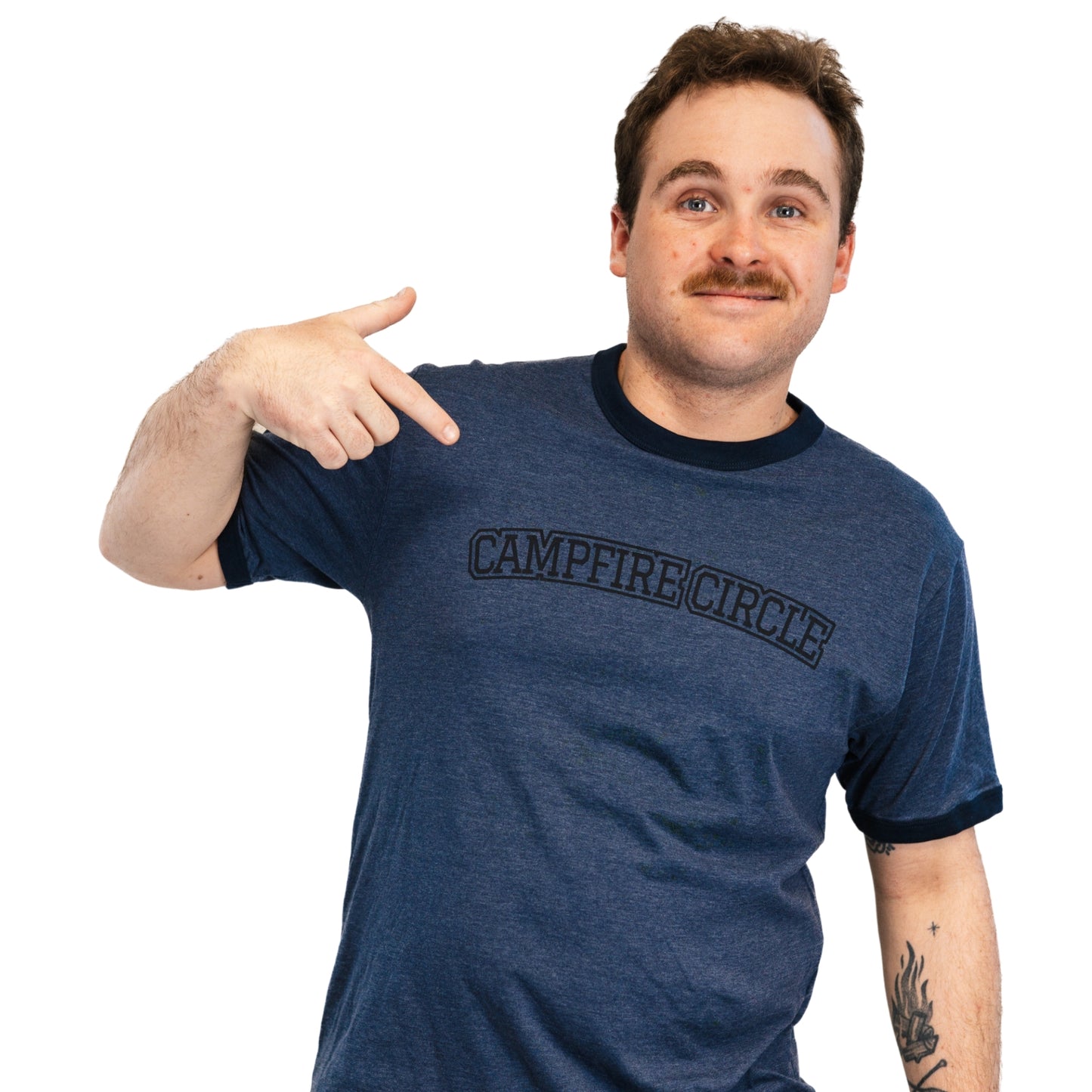 Campfire Circle Navy Ringer T-Shirt