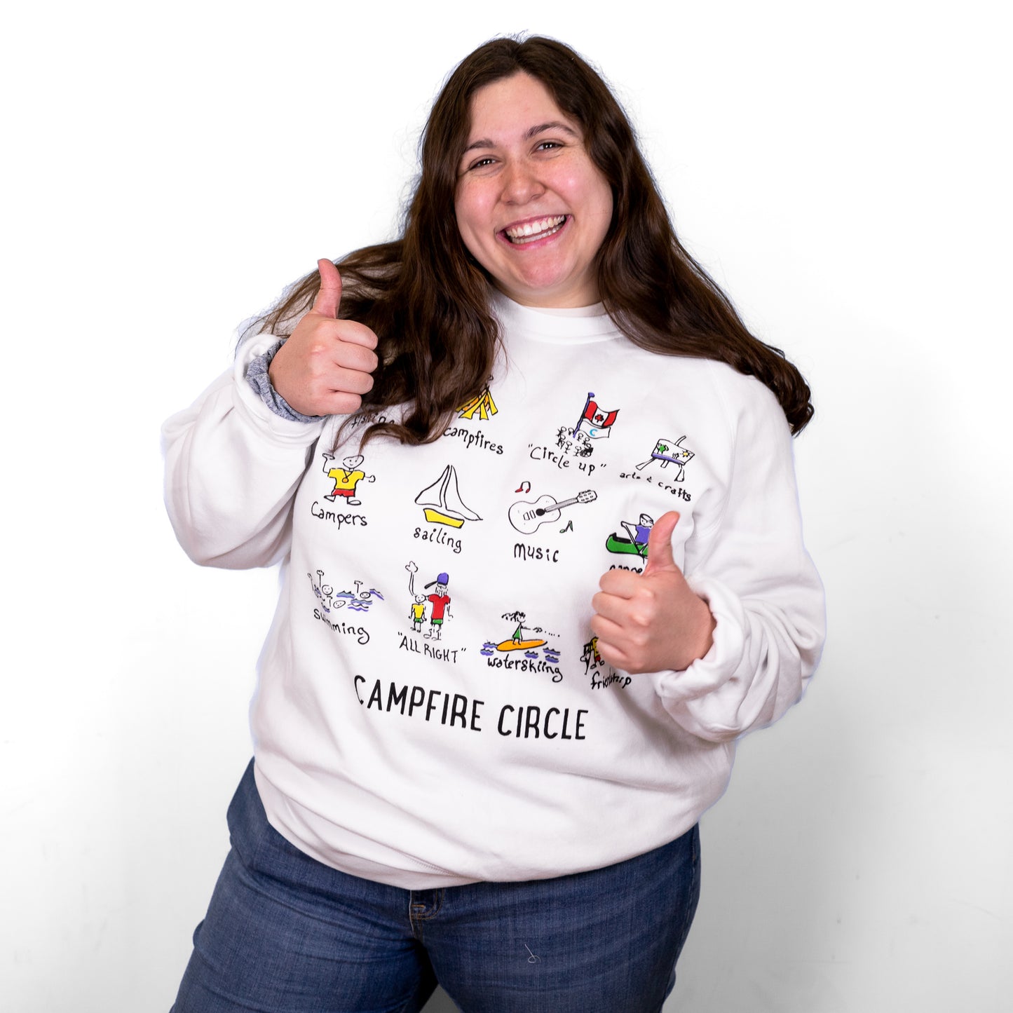 Retro Camp White Crewneck