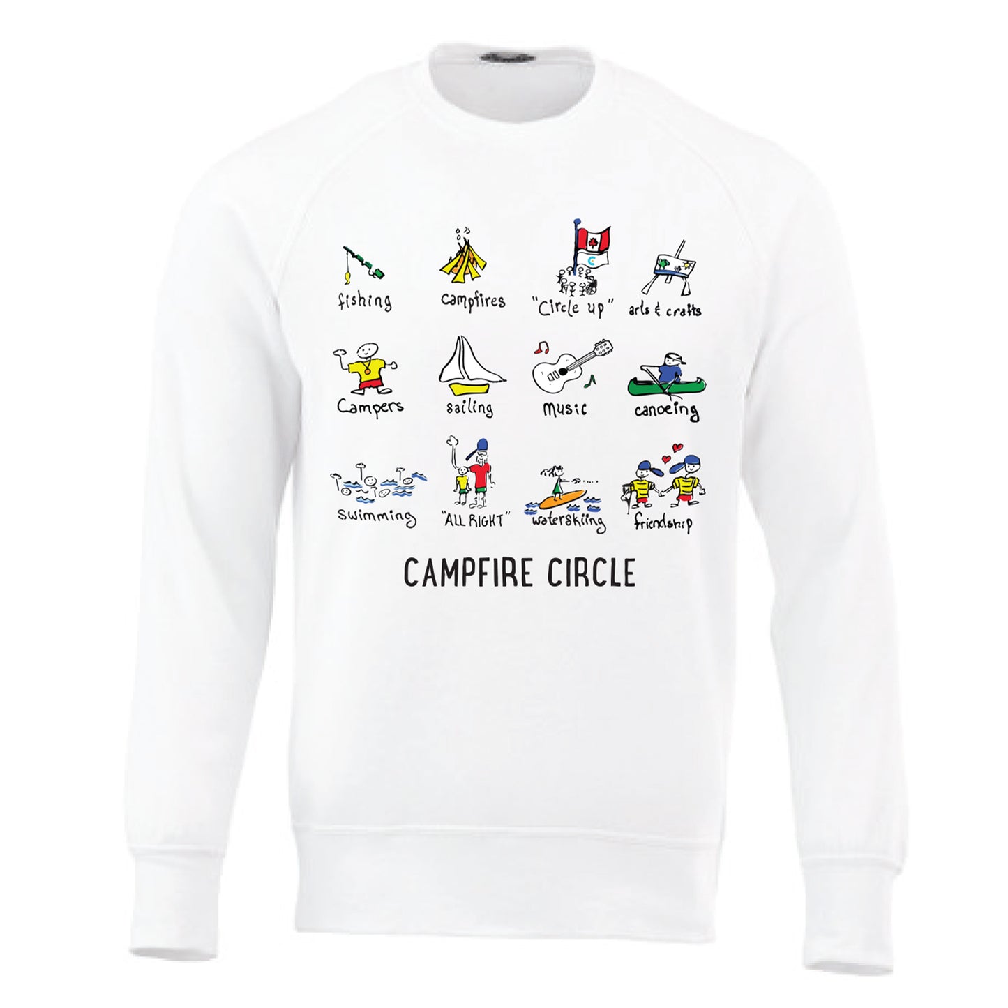 Retro Camp White Crewneck