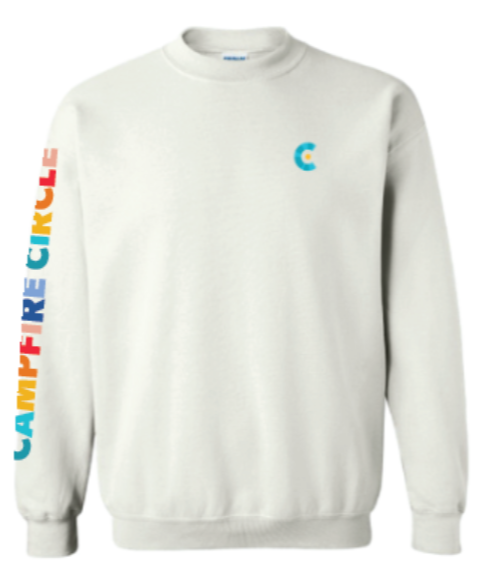 Campfire Circle Logo White Crewneck