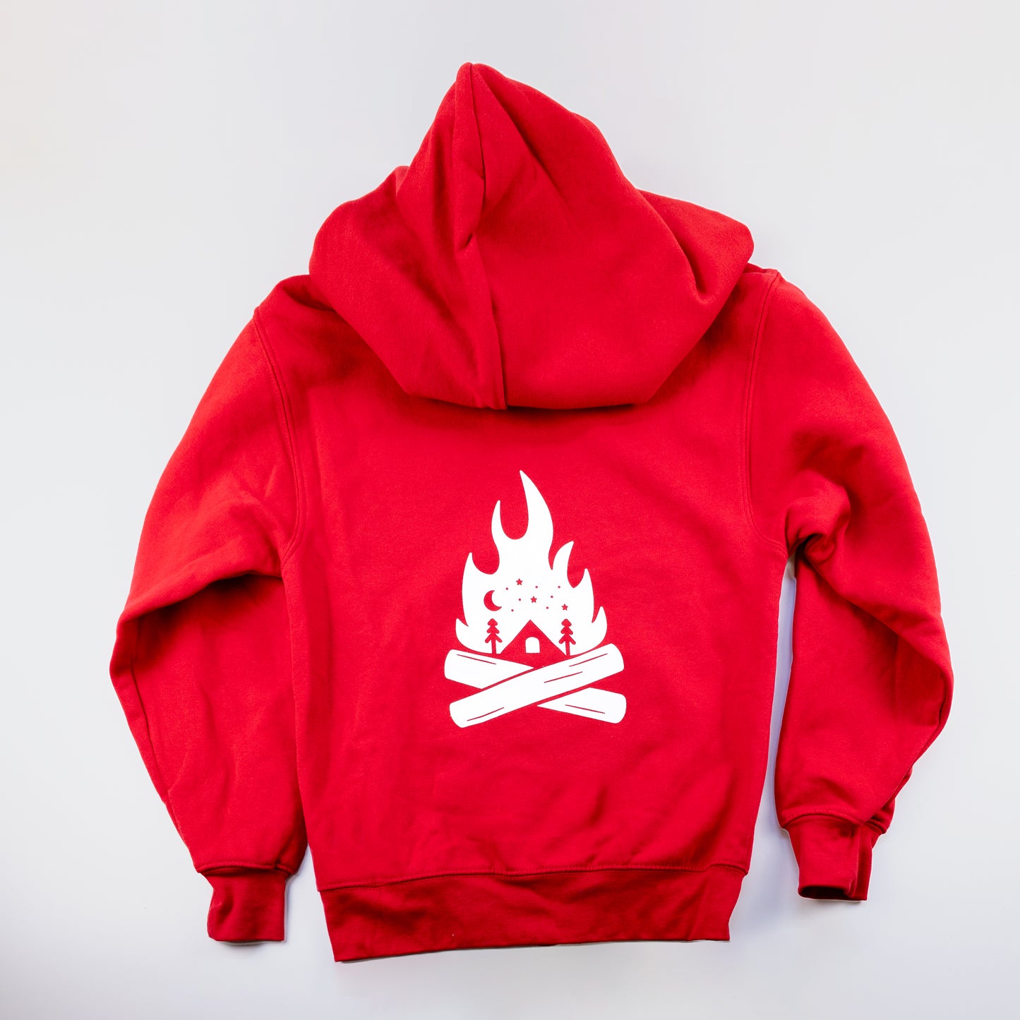 Campfire Circle Red Youth Full Zip Hoodie