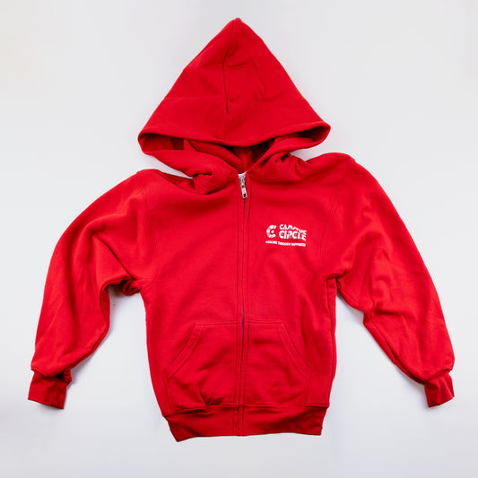 Campfire Circle Red Youth Full Zip Hoodie