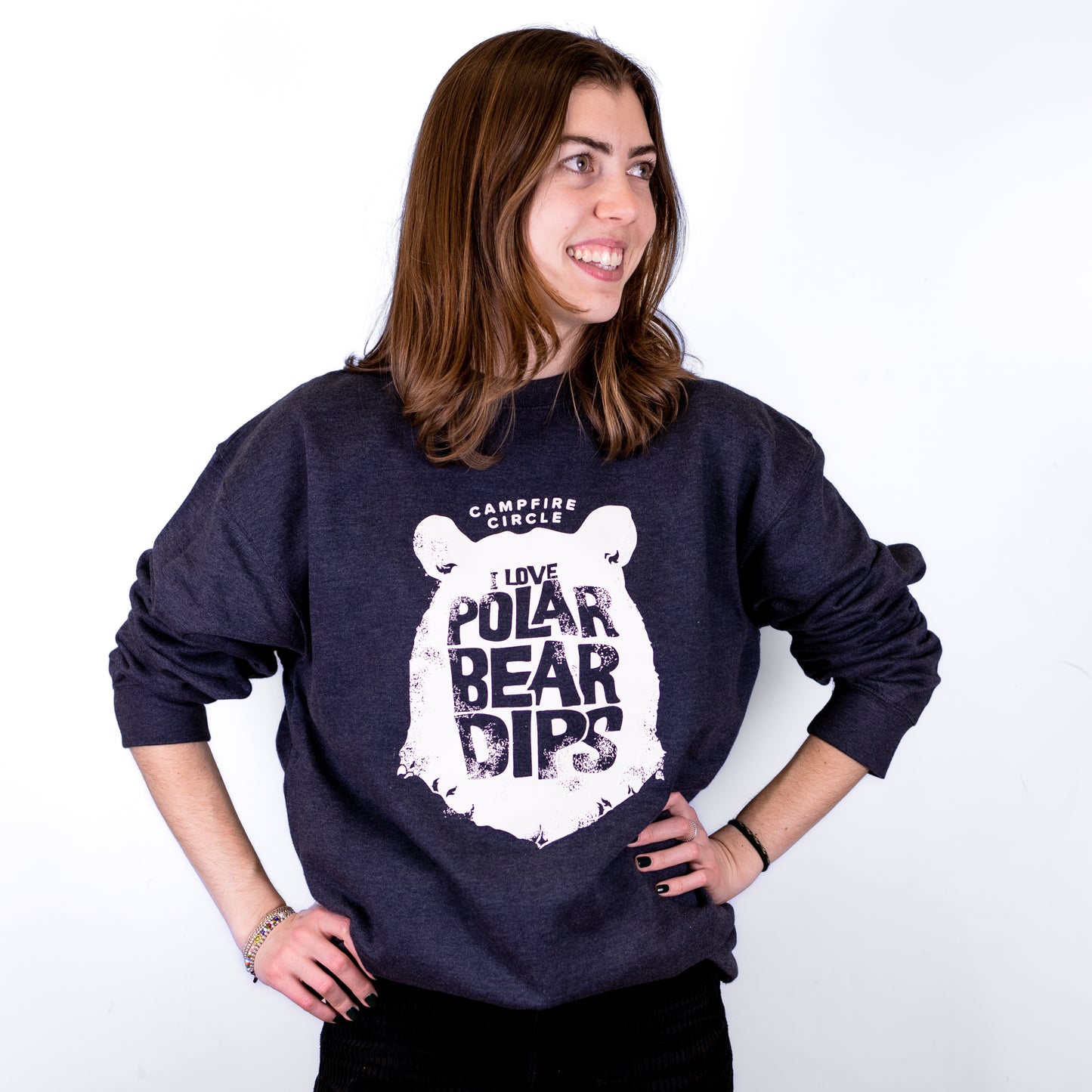 Polar Bear Dips Heather Navy Crewneck