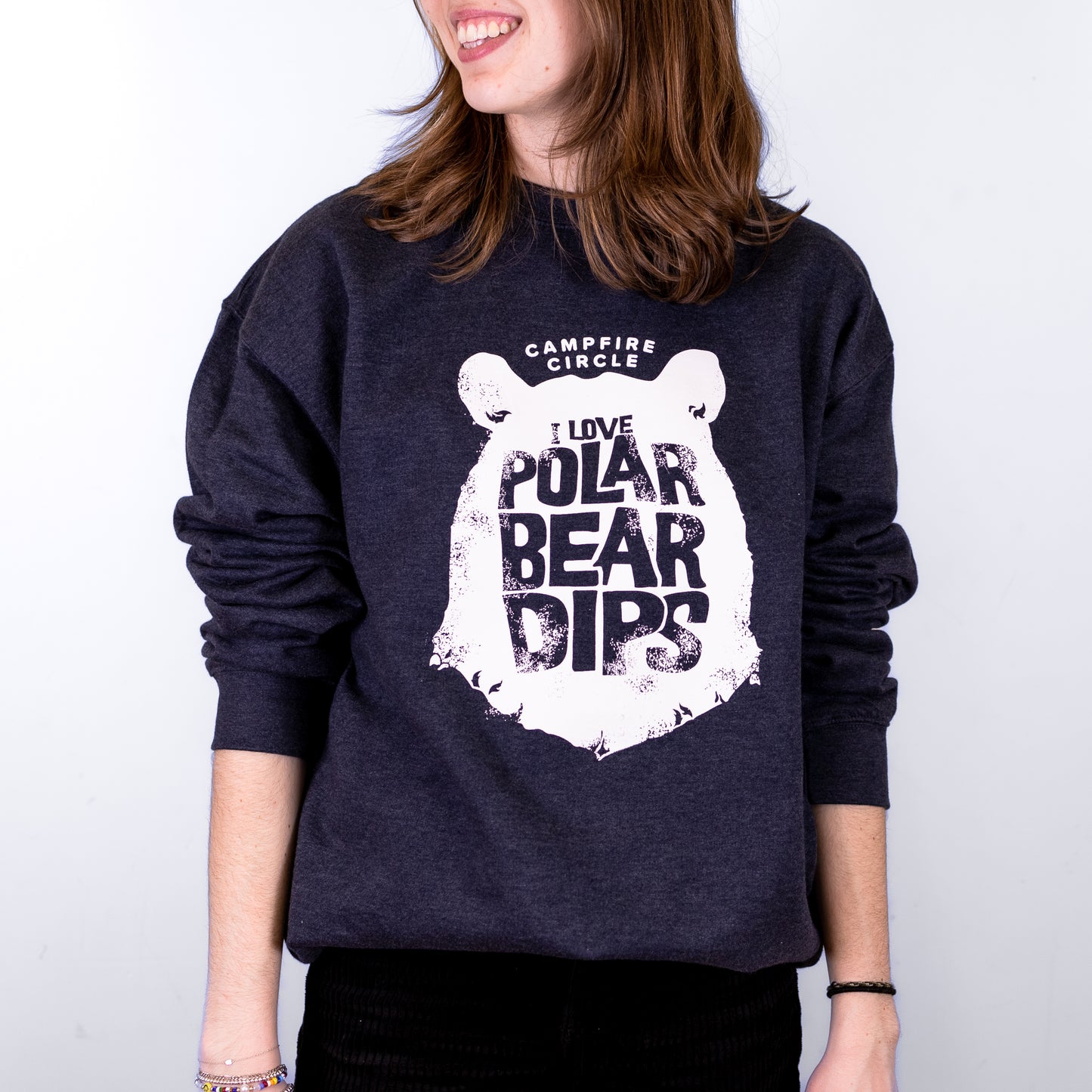 Polar Bear Dips Heather Navy Crewneck