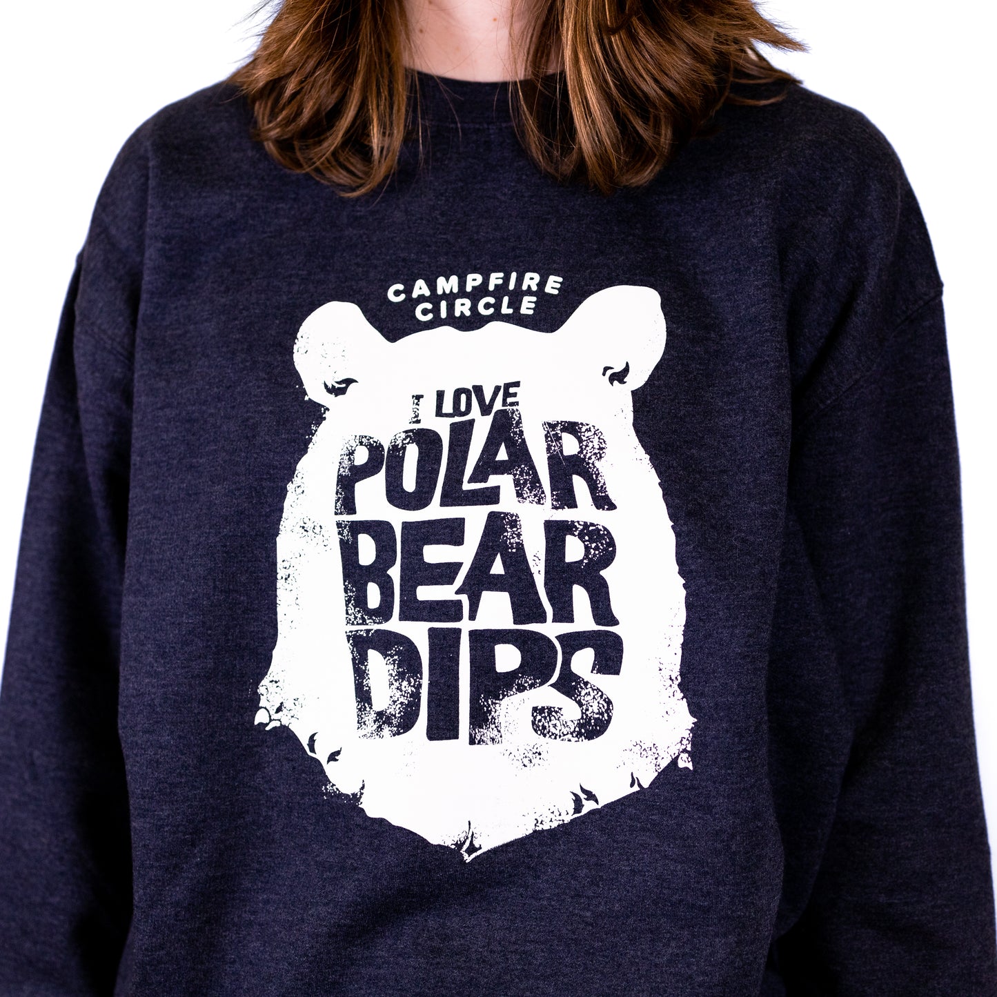 Polar Bear Dips Heather Navy Crewneck