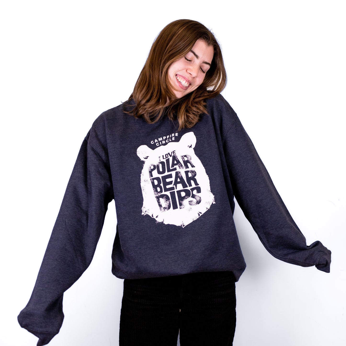 Polar Bear Dips Heather Navy Crewneck